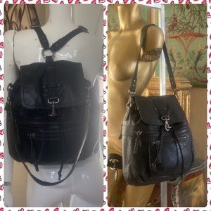 The Sak Black Leather Backpack